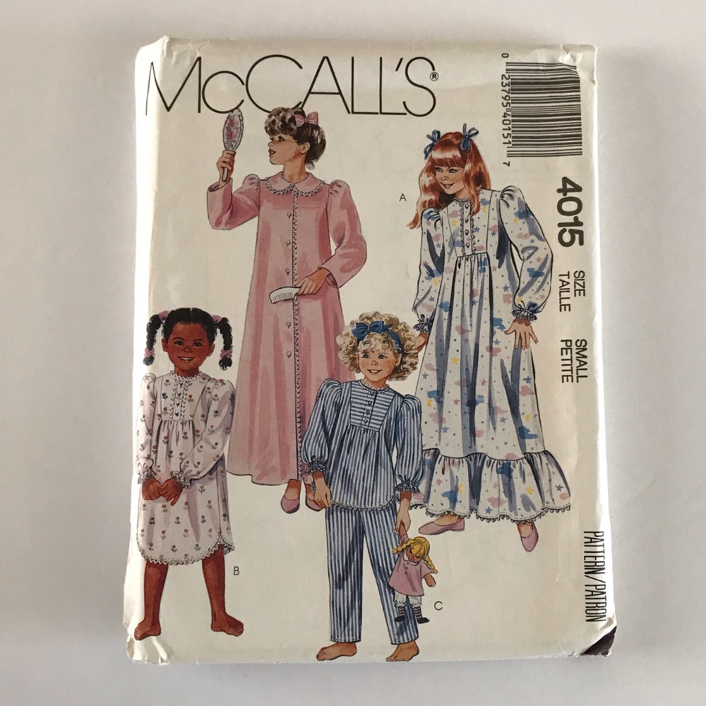 🧵3for12🧵 VTG McCall’s Pattern 4015 Child’s Robe Nightgown Pajamas